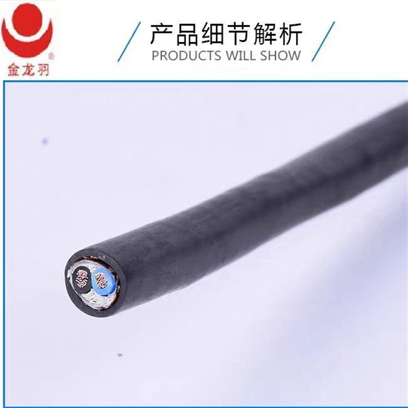 金龙羽RVVP屏蔽护套软线 2芯3芯/0.5-1平方国标汽车电源纯铜软线