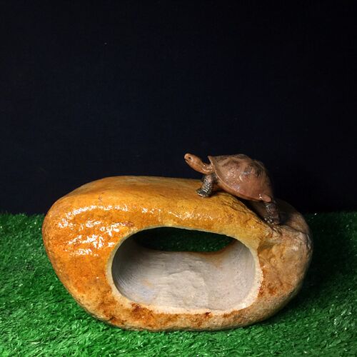 原生水族缸鱼虾乌龟躲避洞  天然溪流真石头 爬宠藏身洞穴 造景石
