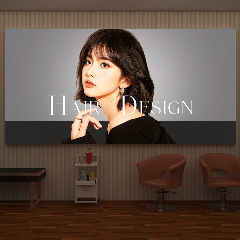 时尚理发店专用招牌灯箱发型海报美发店UV软膜定制发廊门头广告牌