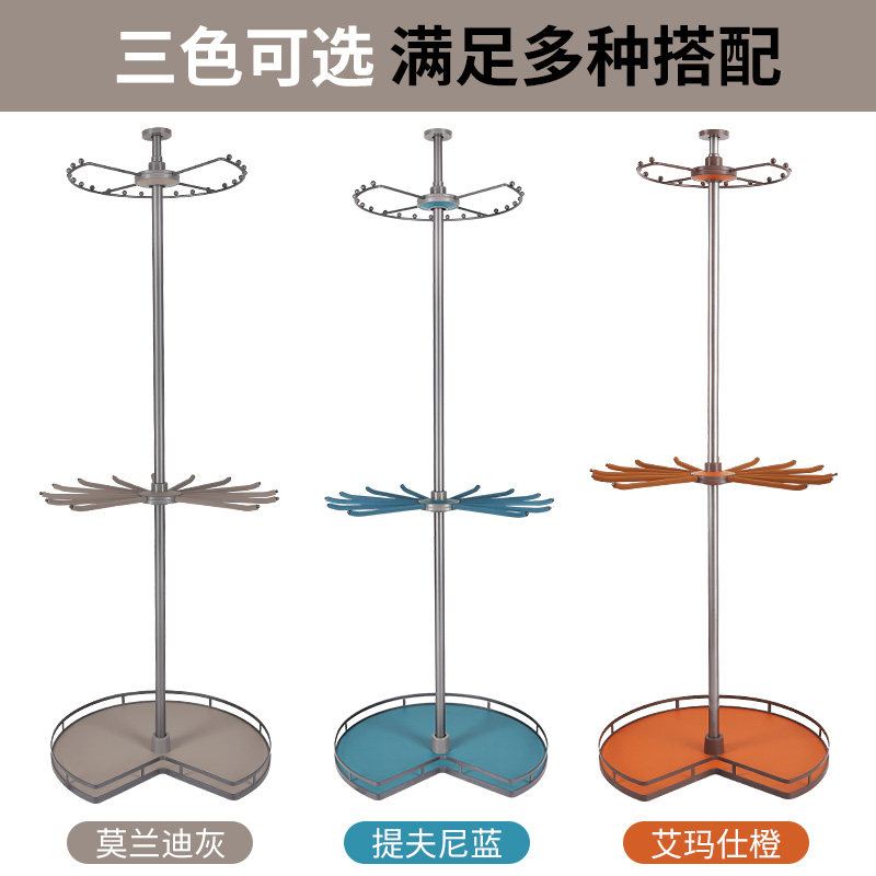 衣柜旋转衣架360度多功能转角衣帽间挂衣杆挂裤架收纳拉篮置物架
