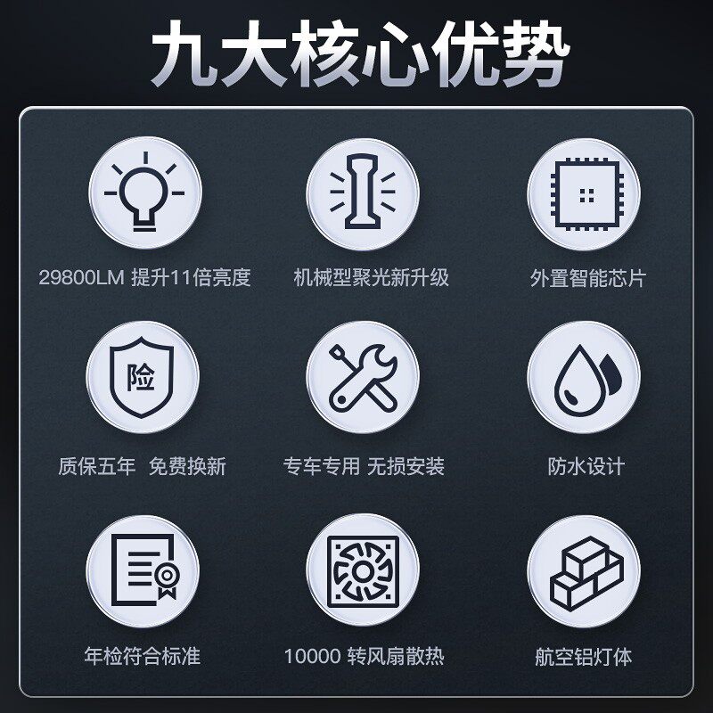 08-20款悦动led大灯远光近光一体H1H79005H4改装激光透镜汽车灯泡