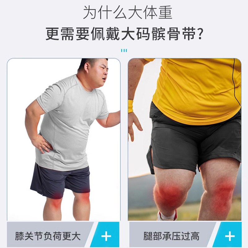 大码胖人粗腿围髌骨带运动男篮球跑步损伤加压护具健身膝盖半月板