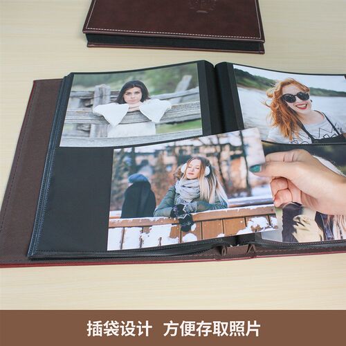 广美厂家PU皮八寸相册100张200张相簿插页式复古礼品收纳影集A5照