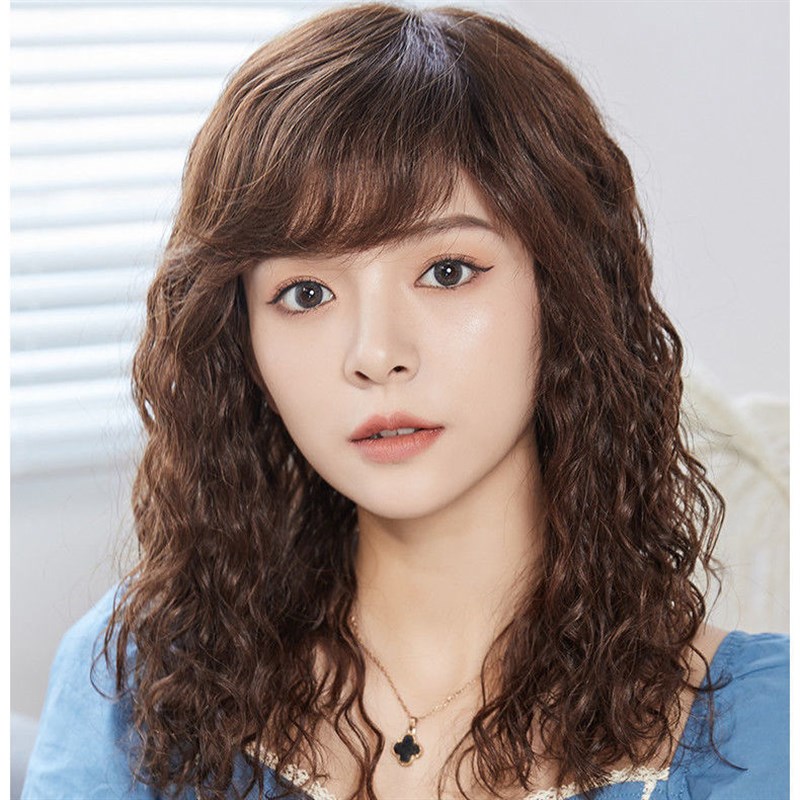 假发女长发真发全真人发丝中老年人真头发女士长卷发妈妈全头套式