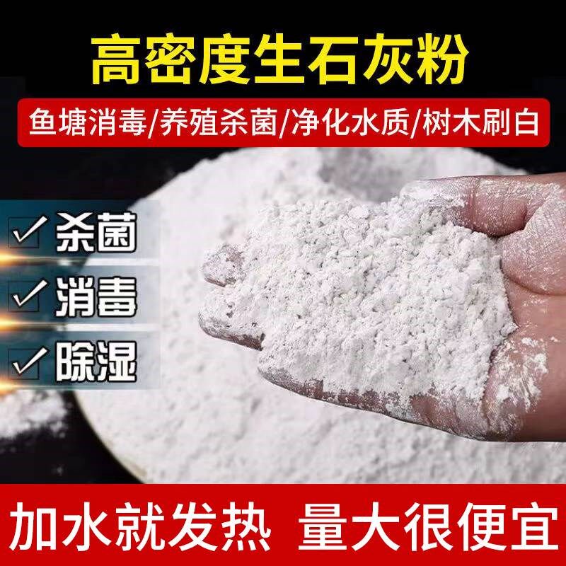 生石灰粉石灰粉50斤鱼塘养殖场消毒杀菌杀虫净水防潮白灰刷树袋装