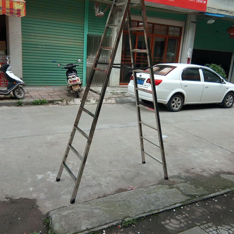 加高加厚不锈钢人字梯304,家用折叠工程梯,3-4米