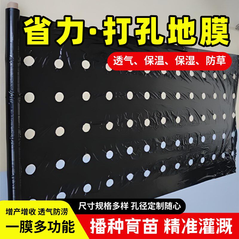 打孔银黑地膜农用打孔地膜有孔除草地膜银黑双色反光种菜专用地膜