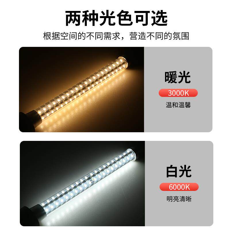 LED玉米灯灯管草坪庭院灯壁灯 E27螺口铝材长条光源长灯罩节能灯