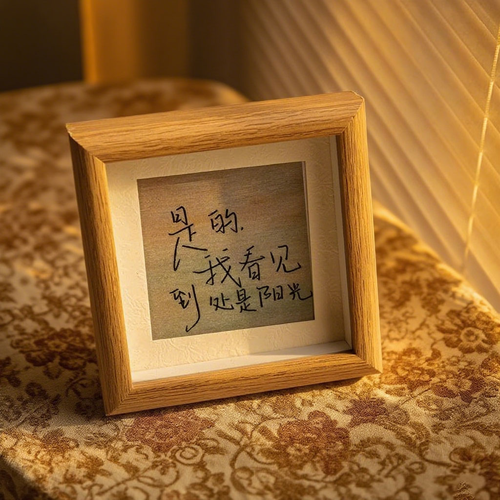 治愈系4寸创意书法小相框摆台客厅房间装饰品画框办公室桌面摆件