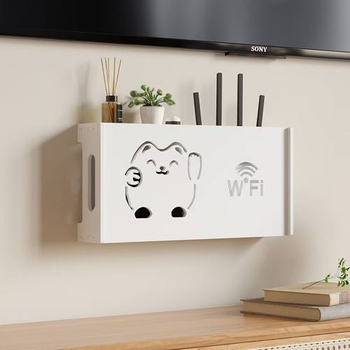 wifi置物架收纳免打孔路由器置物架机顶盒挂墙收纳多功能隐形收纳