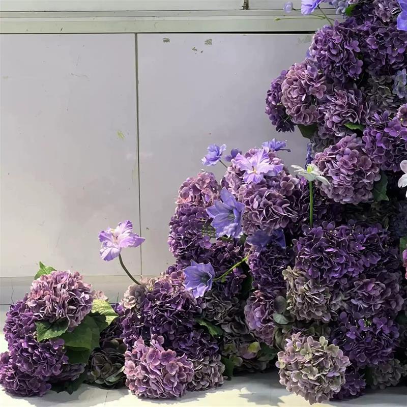 悬浮竹编船仿真绣球花造景会所餐厅走廊艺术装饰装置插花设计摆件