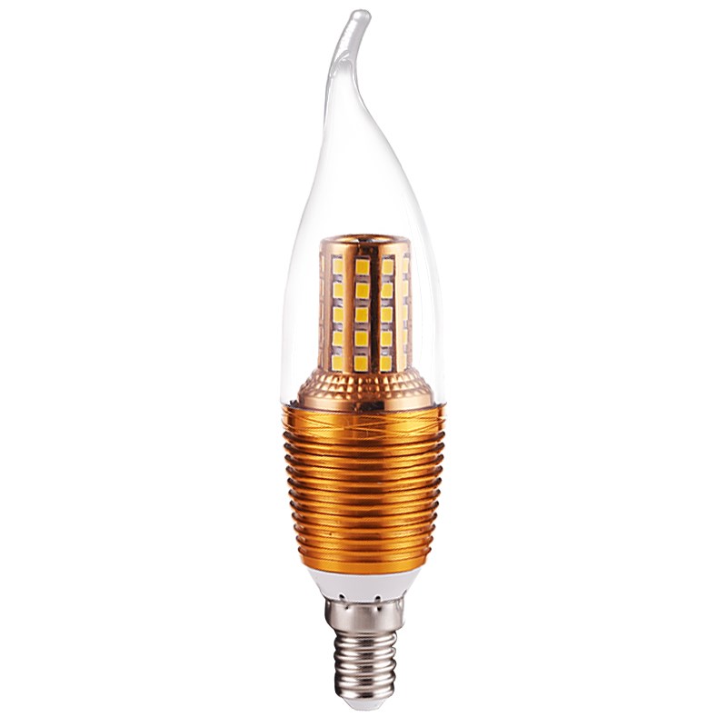 led蜡烛灯泡e14e27节能泡5W7W9W12W尖泡拉尾小螺口水晶灯家用