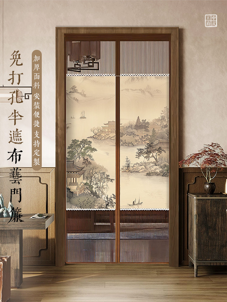 防蚊门帘夏季2025新磁性卧室房间家庭入口纱门魔术贴免打孔纱帘