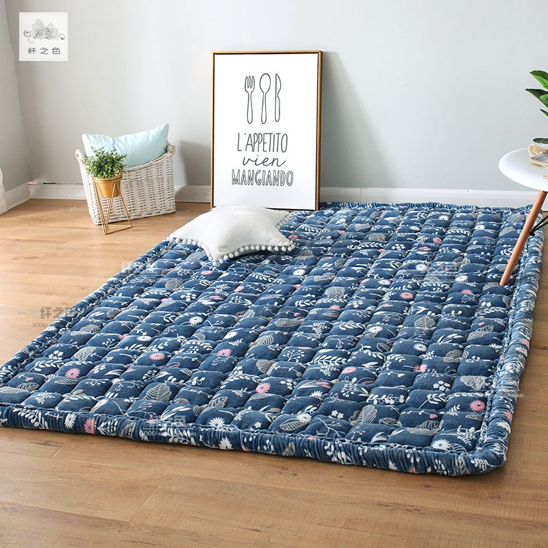 韩国田园加厚绗缝地垫爬行毛绒大地毯榻榻米卧室床边可机洗纤之色