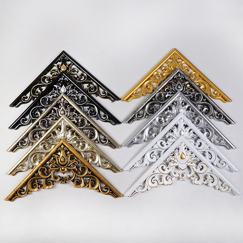 天花板吊顶角花雕花仿实木中式木雕欧式客厅装饰造型对角贴花角花