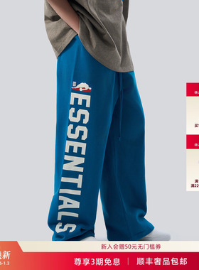 NBA KNICKS X FEAR OF GOD ESSENTIALS联名款男女宽松运动休闲裤