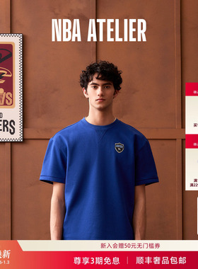 25新款NBA ATELIER男士奥兰多魔术队蓝色短袖潮流圆领T恤休闲上衣