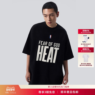 NBA HEAT X FEAR OF GOD ESSENTIALS热火队联名款男女潮流短袖t恤