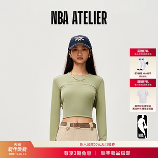 圆领百搭上衣女款 25秋冬新款 莫代尔t恤长袖 ATELIER勇士队修身 NBA