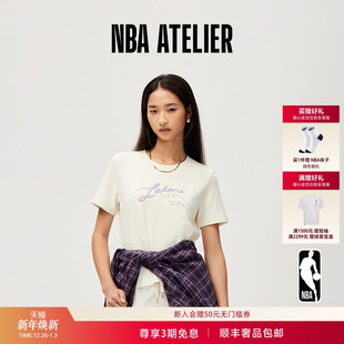 t恤女时尚 ATELIER湖人队简约圆领休闲短袖 百搭上衣 NBA 25秋冬新款