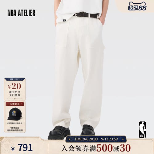 【26新款】NBA ATELIER男款宽松牛仔裤户外运动休闲裤子潮流男裤