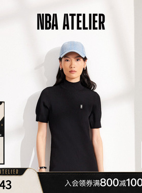 NBA ATELIER女士裙子收腰修身肌理针织裙黑色气质高级长裙