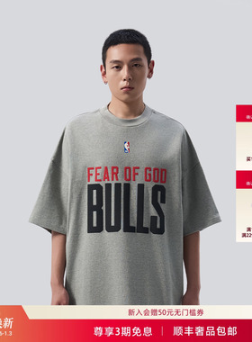 NBA BULLS X FEAR OF GOD ESSENTIALS公牛队联名美式复古短袖t恤
