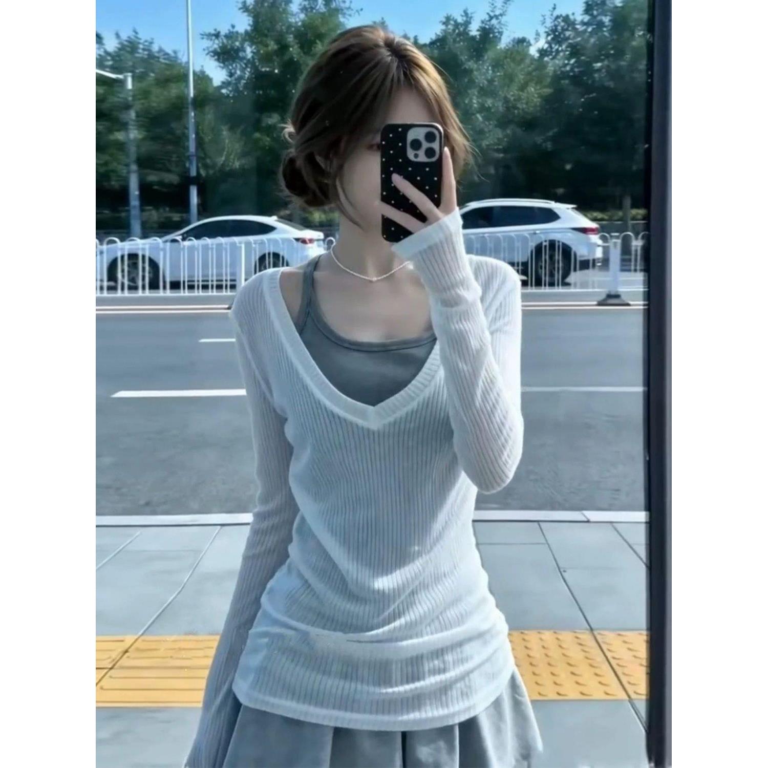 巨好看白色罩衫半身连衣裙子女夏季2026新款早秋韩系穿搭套装短裙