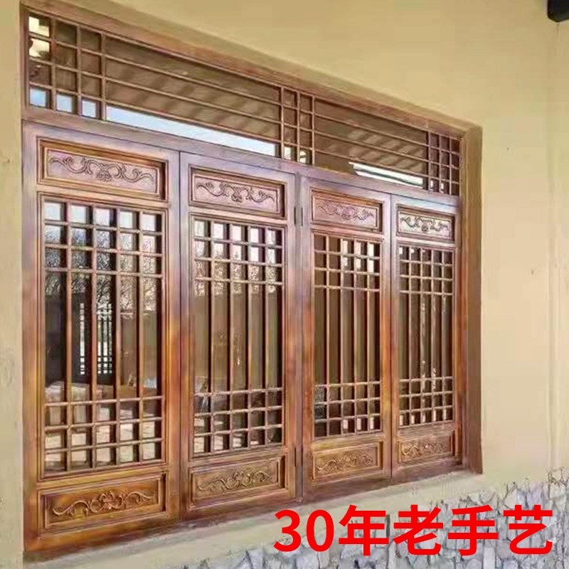 东阳木雕仿古门窗实木花格门中式花格门窗花格花窗吊顶玄关浮雕门
