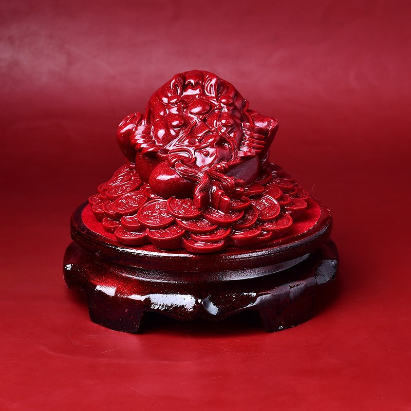 天然朱砂摆件纳福招财旺宅金蟾旺财貔貅镇宅如意雕刻家居聚财吉祥