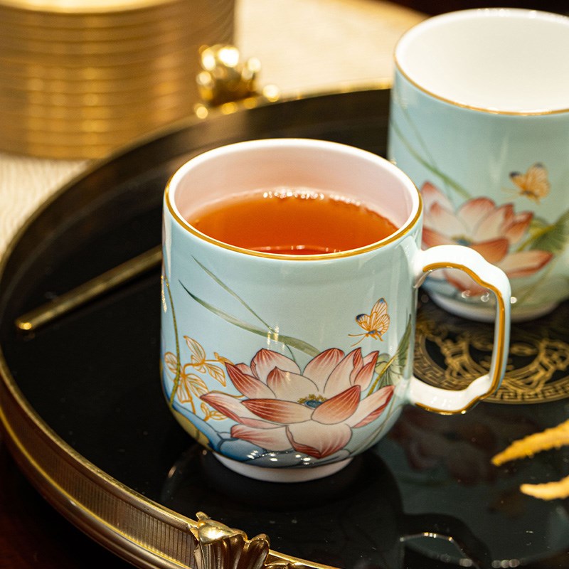 高档轻奢茶具套装家用欧式下午茶乔迁送礼景德镇陶瓷水杯水壶整套