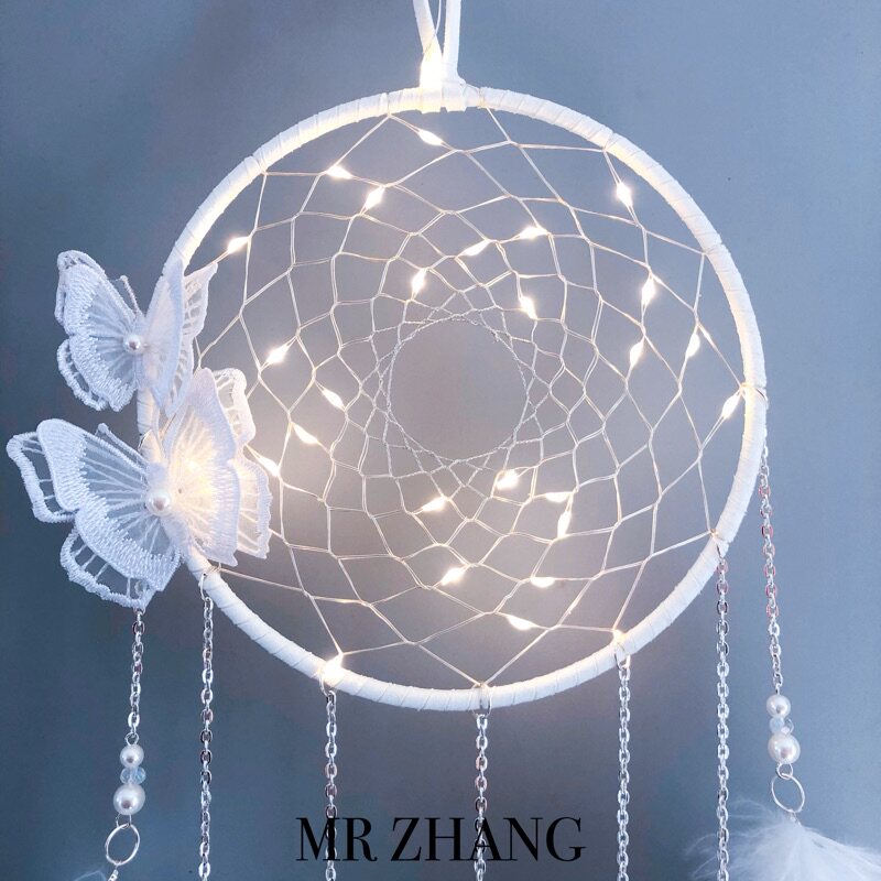 MR ZHANG原创捕梦网灯梦蝶小夜灯生日少女挂饰文艺礼物复古ins风
