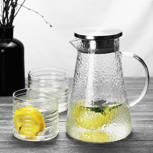 凉水壶锤纹玻璃冷水壶家用大容量加厚泡茶壶果汁壶