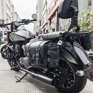 珊艺适用摩托车奔达rock灰石250快拆边包复古挂包边箱带支架无损