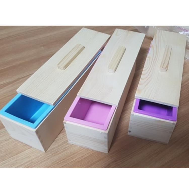 手工皂模具长方形木盒硅胶模木盖三合一1200克土司模diy工具
