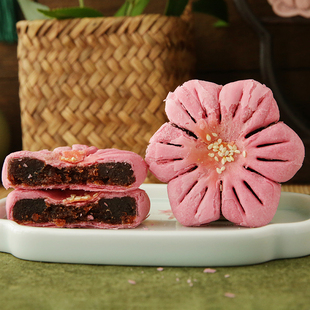 伴手礼物 复古手绘盒装 留下杭情非遗手工中式 糕点夹心桃花酥两枚装