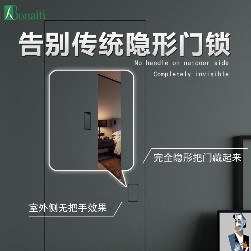 意大利进口Bonaiti 隐形门锁双面卧室室内背景墙暗门锁木门无把手