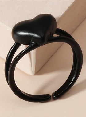 极速Ins stylhe new metal open ring retro double-layer love r