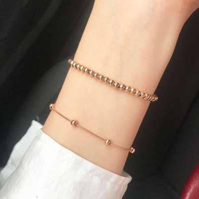 极速Simple new temperarment snake chain multi steel ball ros