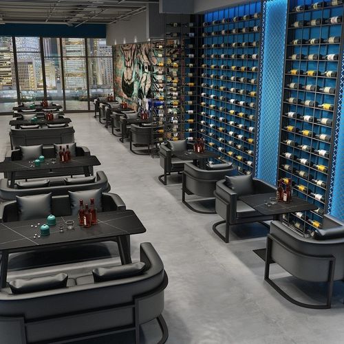 极速咖啡厅休闲洽谈桌椅组u合酒吧清吧音乐餐吧商用铁艺西餐厅卡