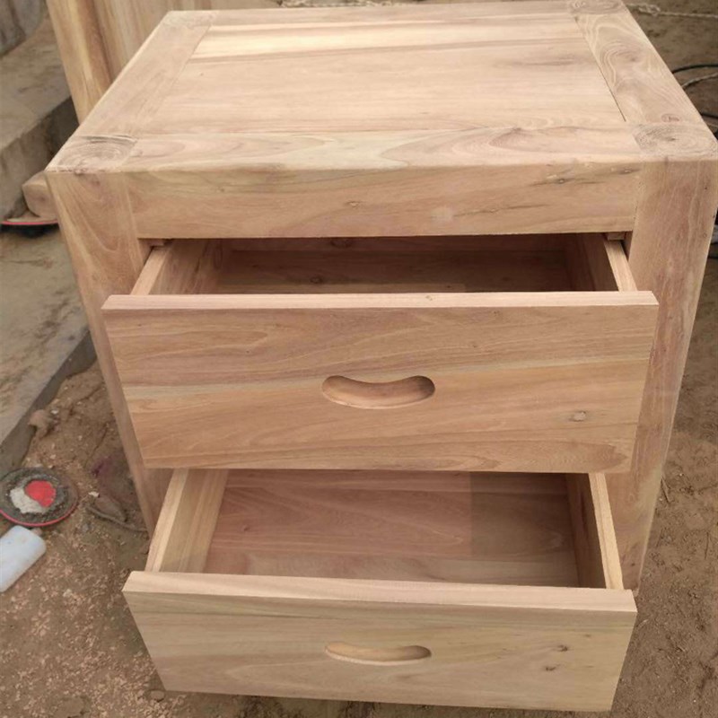 极速整装老榆木床头柜鱼缸柜卧室矮柜子靠M墙储物柜现代边角收纳