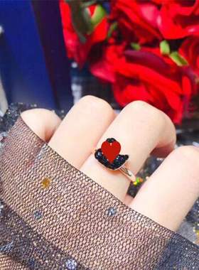 极速Titanium steel diamond Swan ring KoreLan rose gold ring