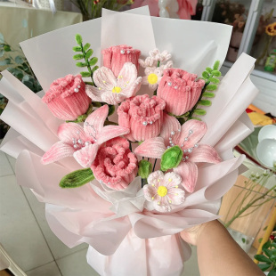 极速手工diy扭l扭棒花束玫瑰花郁金香编织材料包情人节七夕礼物送