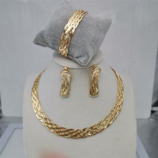 极速Africa Nigeria Jewelry Fazshion Dubai Gold Jewelry Set N