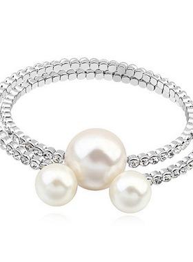 极速【珠黛饰品l】奥地利水晶手镯--传奇(白色) 手錬