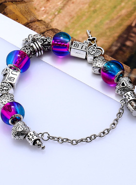 极速厂家直销DIY饰品材料情w侣 风格大孔珠饰品市场热销 手錬彩色