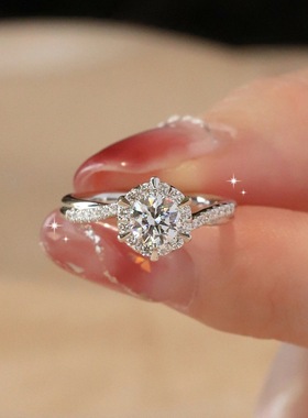 极速求婚戒c指女单戒仿真钻戒结婚婚礼用道具假婚戒订婚六爪不掉