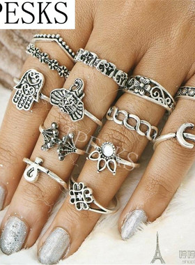 极速13pcds sets  gold rings 戒指