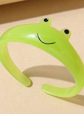 极速【珠黛饰品】韩版小清新可爱百搭K流行爆款树脂青蛙手镯