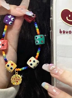 极速现货野草莓小怪兽串珠手v錬编绳闺蜜生日礼物情侣可爱转运本